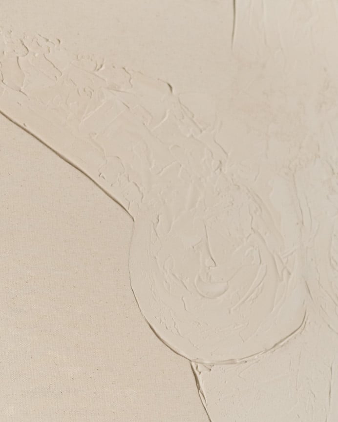 Deco Wood Cuadro Beige Decorativo Sobre Algodón Con Bastidor De Madera Pintado Artesanalmente Con Pintura Al óleo De 80x60cm