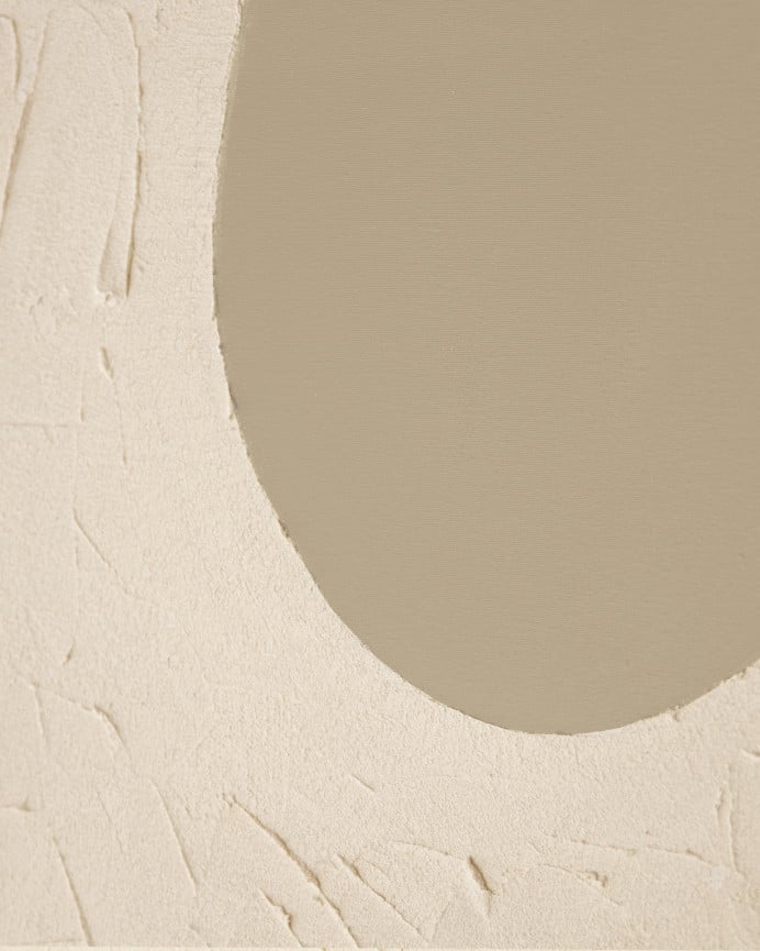 Deco Wood Cuadro Blanco Y Beige Decorativo Sobre Algodón Con Bastidor De Madera Pintado Artesanalmente Con Pintura Al óleo De 80x60cm