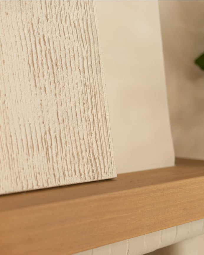 Deco Wood Cuadro Blanco Y Beige Decorativo Sobre Lino Con Bastidor De Madera Pintado Artesanalmente Con Pintura Al óleo De 80x60cm