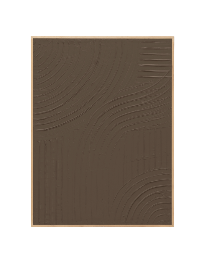 Deco wood Cuadro marrón decorativo sobre algodón con bastidor de madera pintado artesanalmente con pintura al óleo de 80x60cm