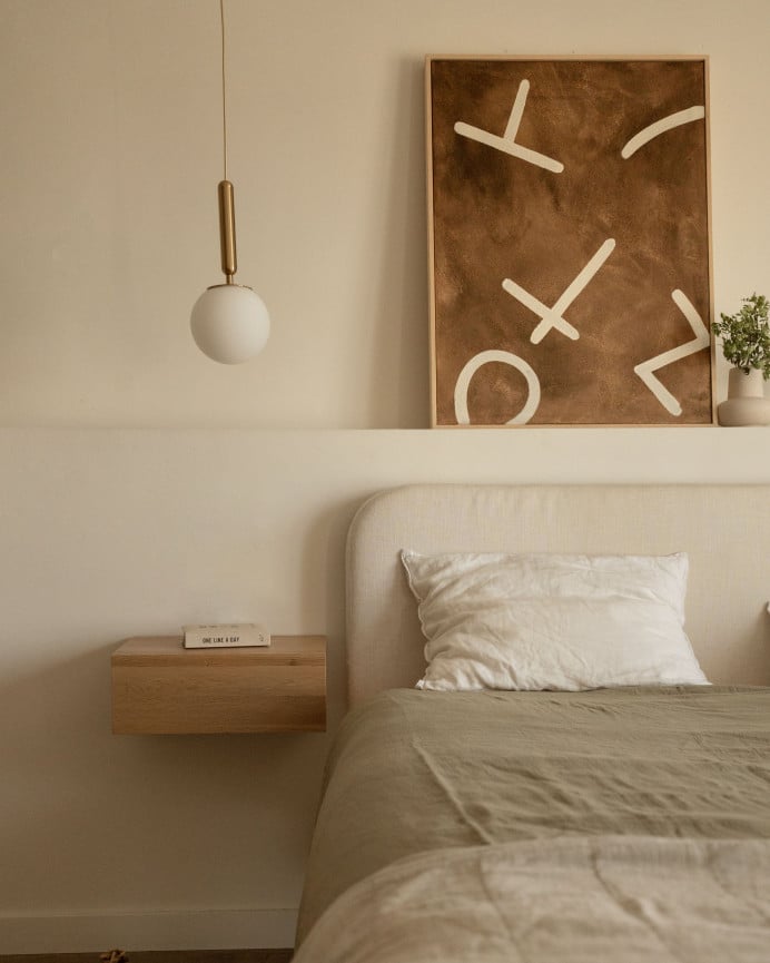 Deco Wood Cuadro Marrón Y Blanco Decorativo Sobre Algodón Con Bastidor De Madera Pintado Artesanalmente Con Pintura Al óleo De 80x60cm