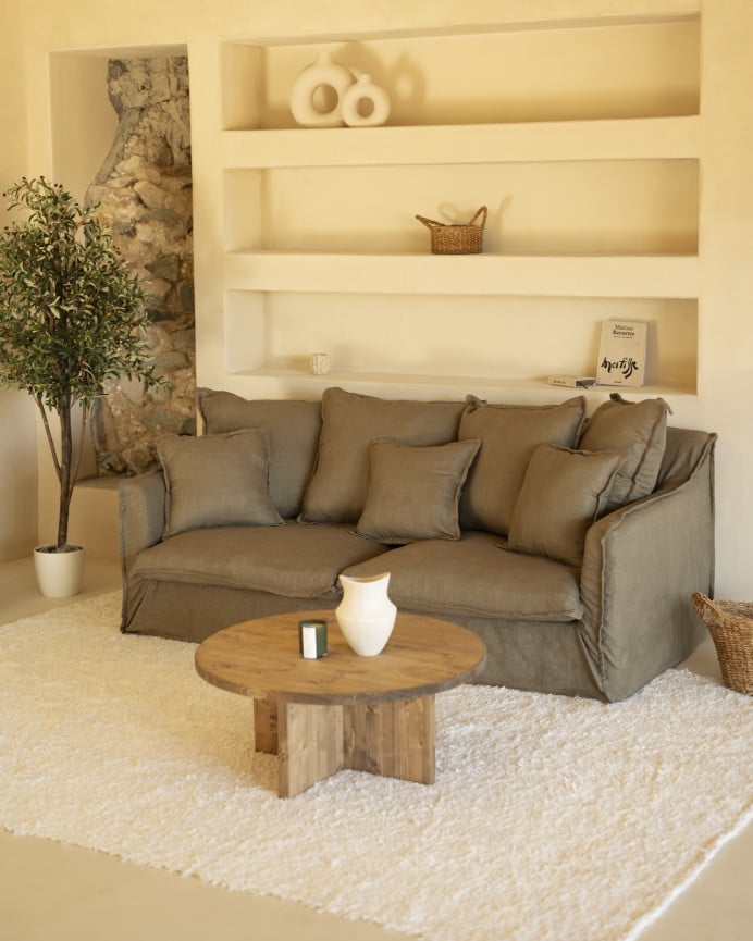 Deco Wood Alfombra De Algodón Cruda De 70x130cm