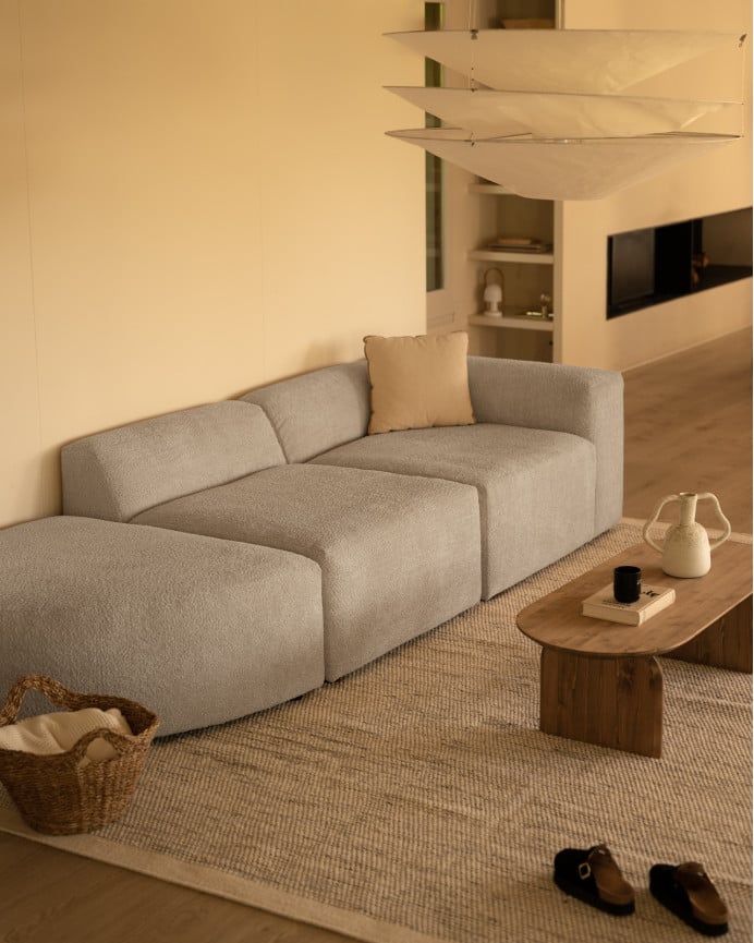 Deco Wood Alfombra De Lana Beige Y Negro 70x140cm