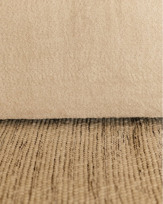 Deco Wood Alfombra De Lana Beige Y Negro 70x140cm