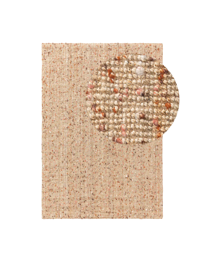 Deco wood Alfombra de yute natural rojo 80x150cm