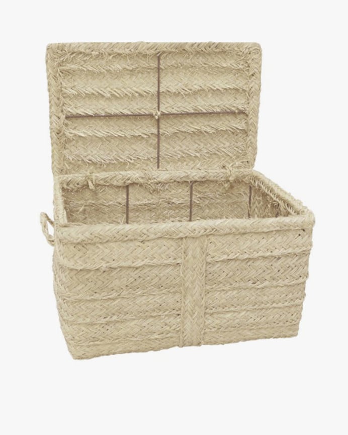 Deco Wood Baúl De Esparto Natural De 60x40x40cm