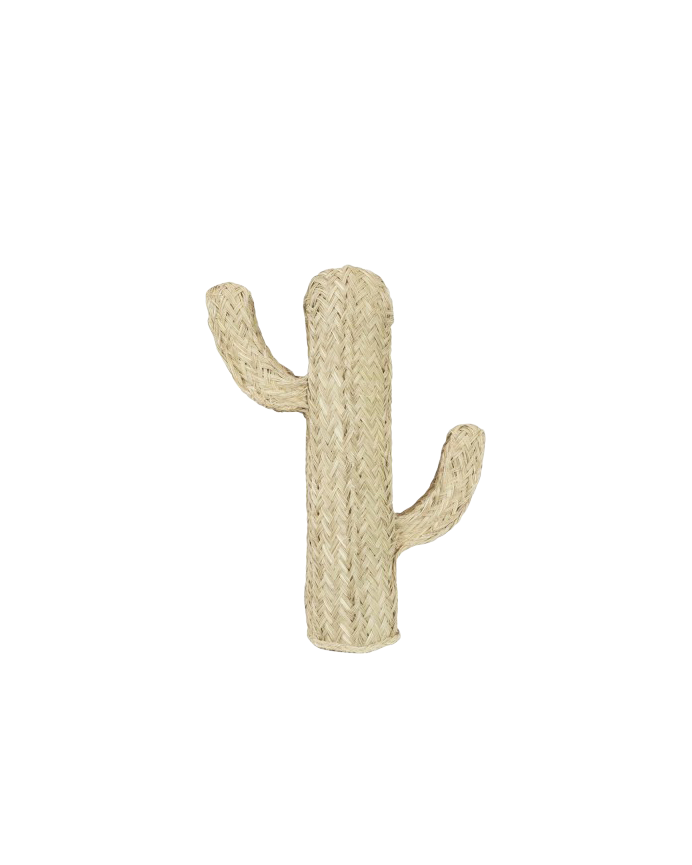 Deco wood Cactus de esparto natural de 30x10x35cm