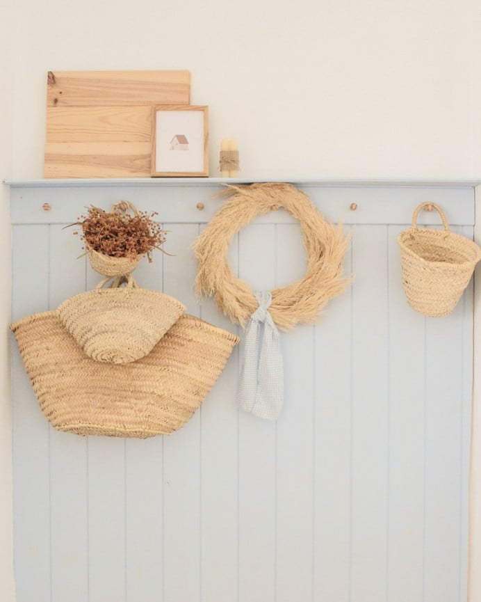 Deco Wood Capazo De Esparto Natural De 40x30x30cm