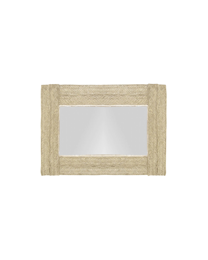 Deco wood Espejo de esparto de 63x97cm