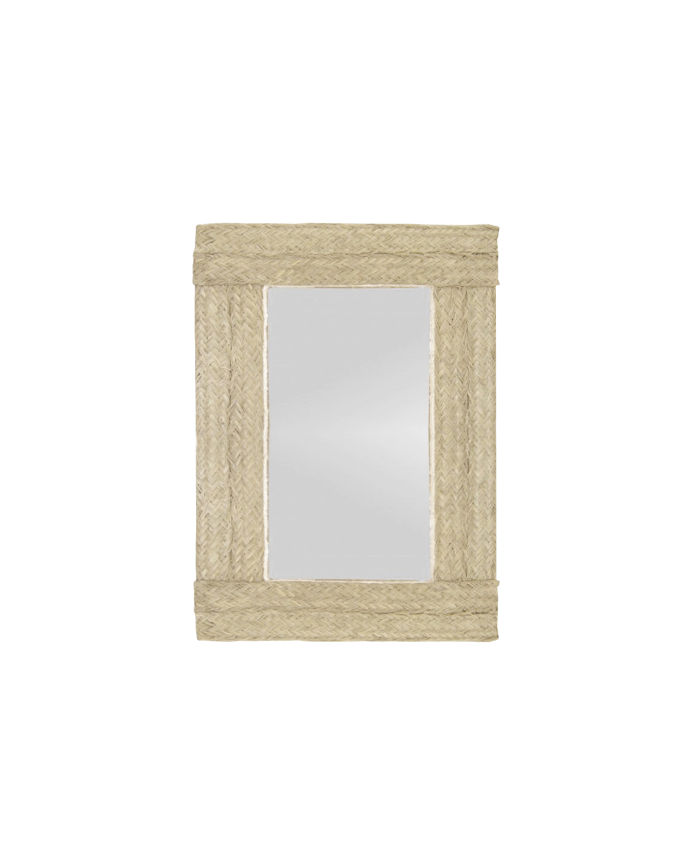 Deco wood Espejo de esparto de 97x63cm