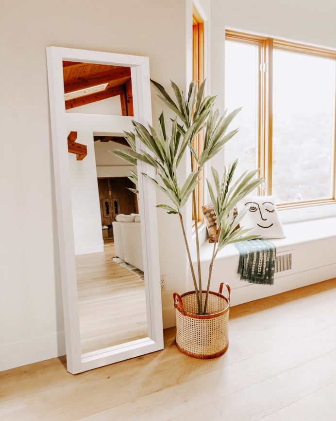 Deco Wood Espejo De Madera Color Blanco De 59x79cm