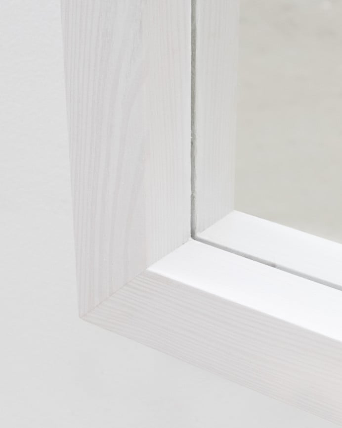 Deco Wood Espejo De Madera Color Blanco De 59x79cm