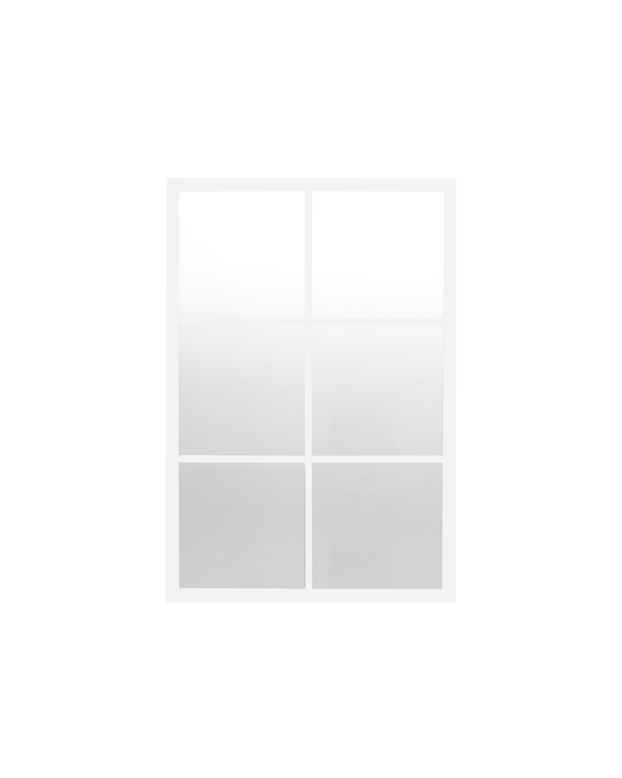 Deco wood Espejo de madera color blanco de 90x60cm