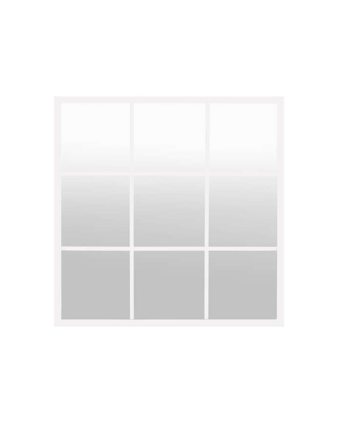 Deco wood Espejo de madera color blanco de 90x90cm