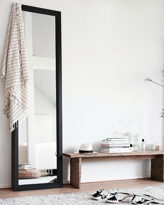 Deco Wood Espejo De Madera Color Negro De 59x79cm