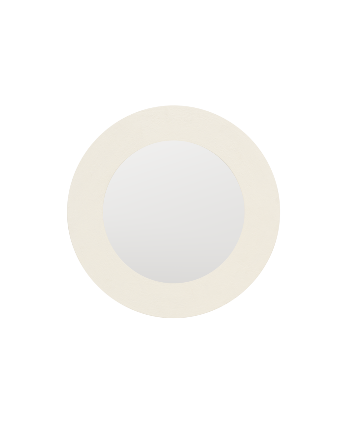 Deco Wood Espejo Redondo De Microcemento De Ø90cm