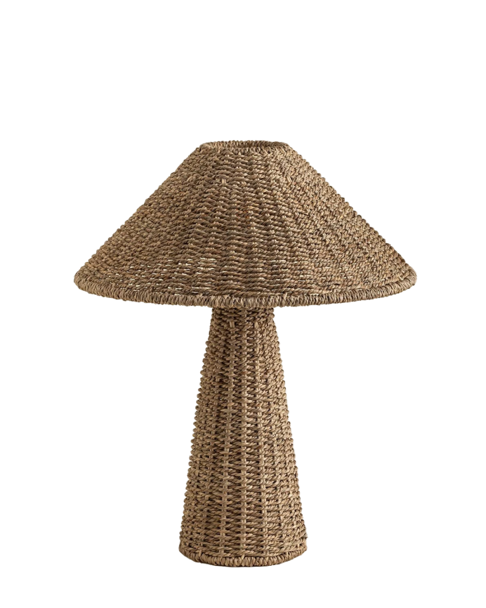 Deco wood Lámpara de mesa de ratán de 46 5x38cm