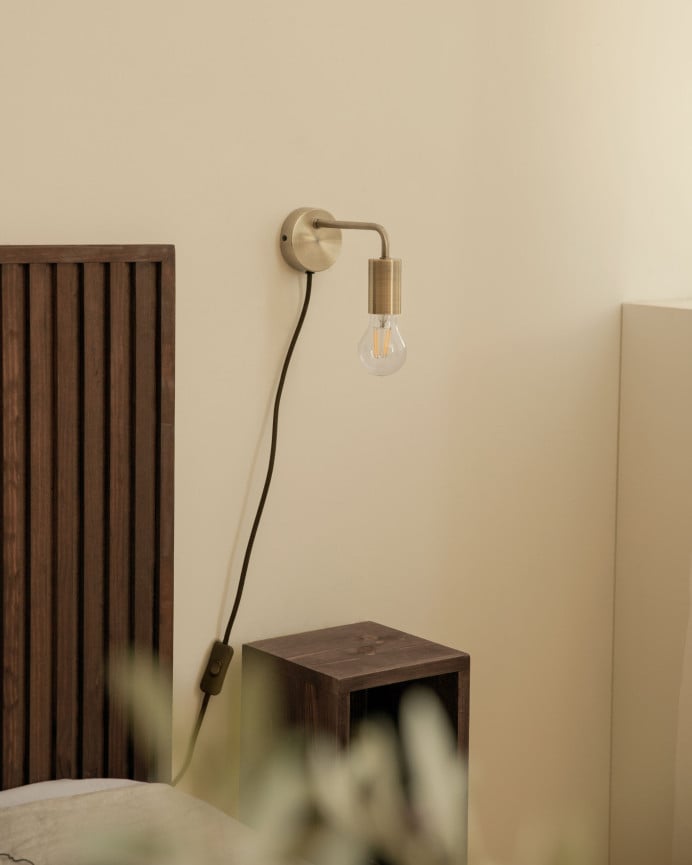 Deco Wood Lámpara De Pared Metalizada De 11 5x8cm