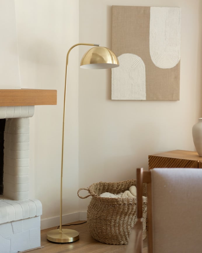 Deco Wood Lámpara De Pie De Aluminio De 149x30cm