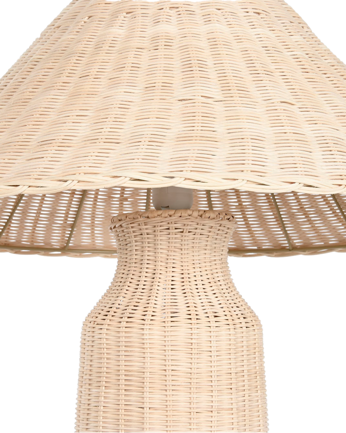 Deco Wood Lámpara De Pie De Ratán De 150x56cm