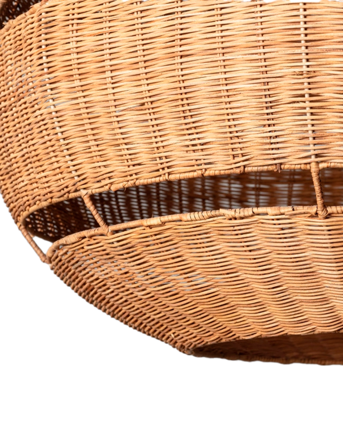 Deco Wood Lámpara De Techo De Ratán Beige Ø80cm