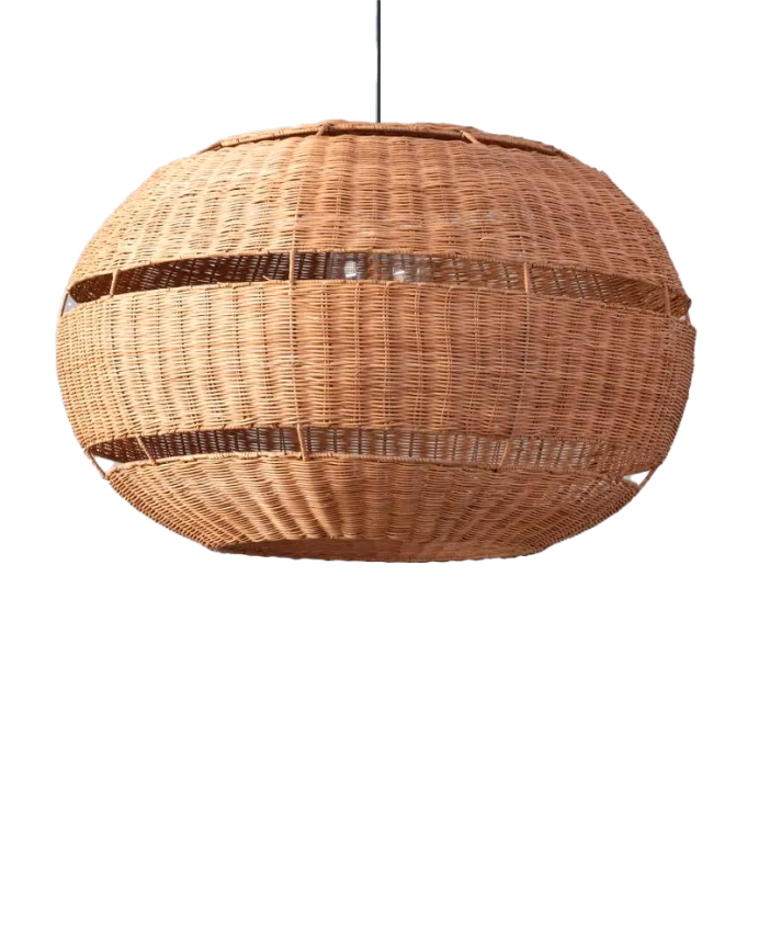 Deco wood Lámpara de techo de ratán beige Ø80cm