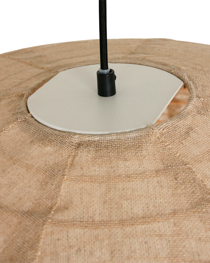 Deco Wood Lámpara De Techo De Tela Beige Ø70cm