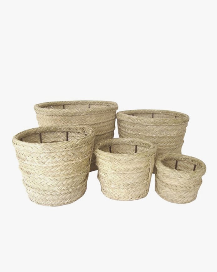 Deco Wood Maceta De Esparto Natural De 27x27x21cm