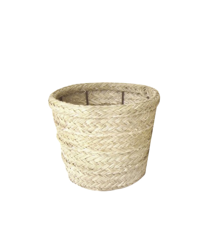 Deco wood Maceta de esparto natural de 27x27x21cm
