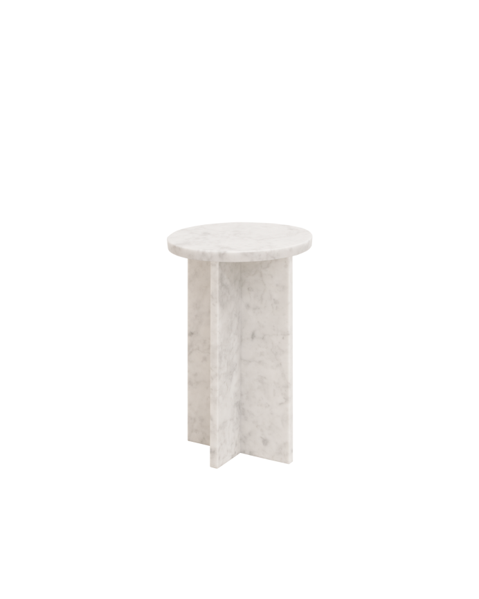 Deco wood Mesa auxiliar redonda de mármol de Ø28cm