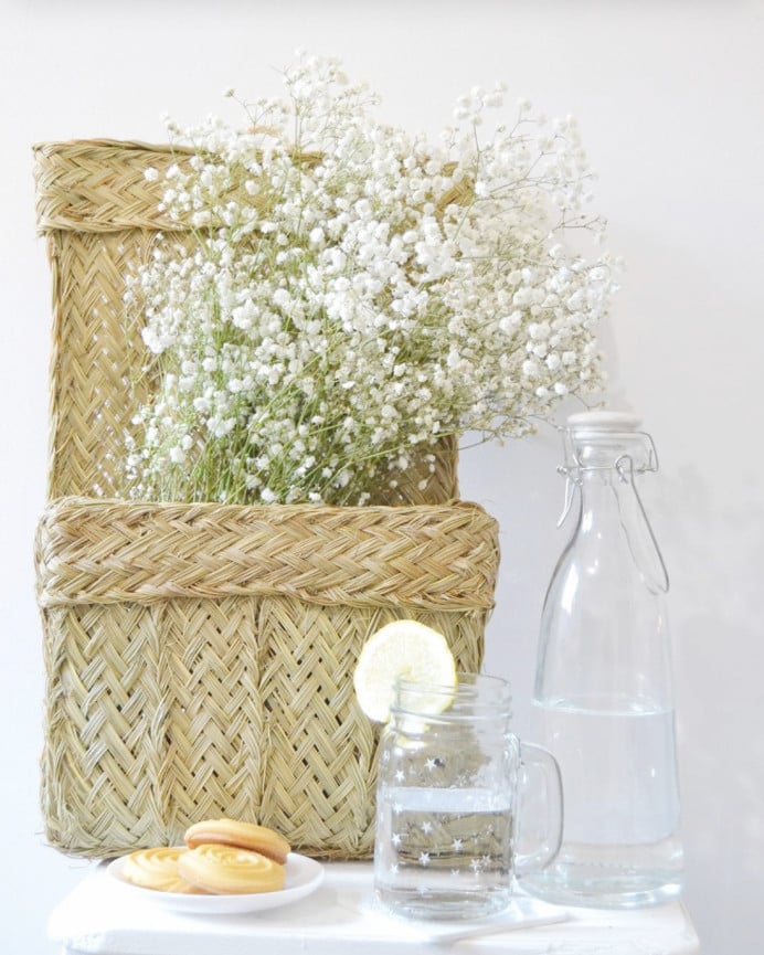 Deco Wood Revistero De Esparto Pequeño