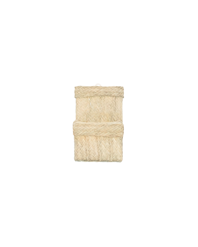 Deco wood Revistero de esparto pequeño