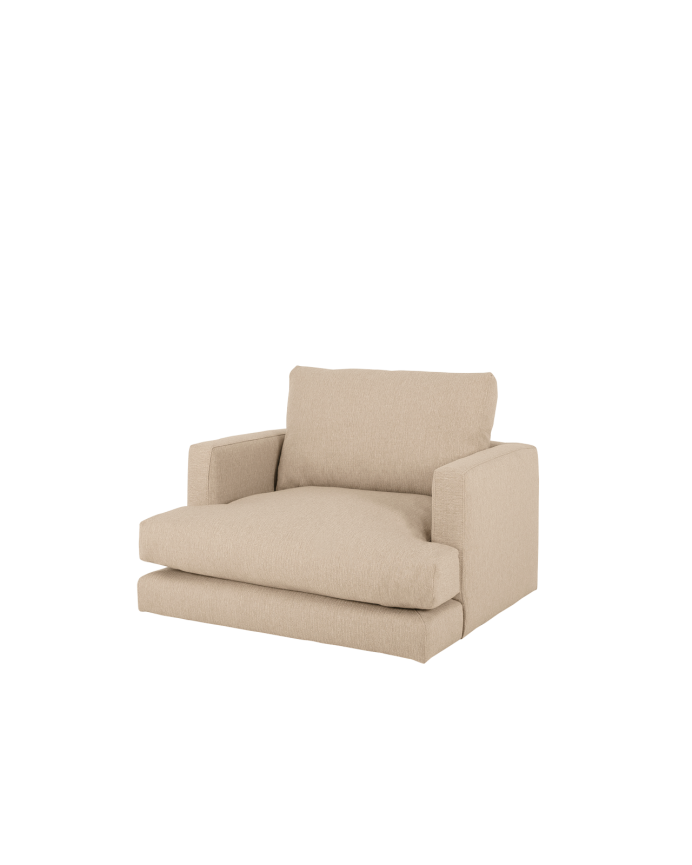 Deco Wood Sillón Tono Beige De 105cm
