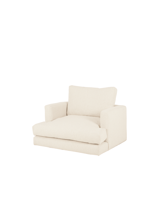 Deco Wood Sillón Tono Blanco Roto De 105cm
