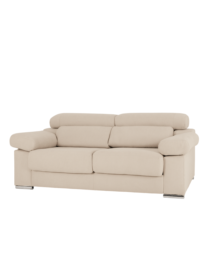 Deco wood Sofá de 3 plazas color beige de 195cm