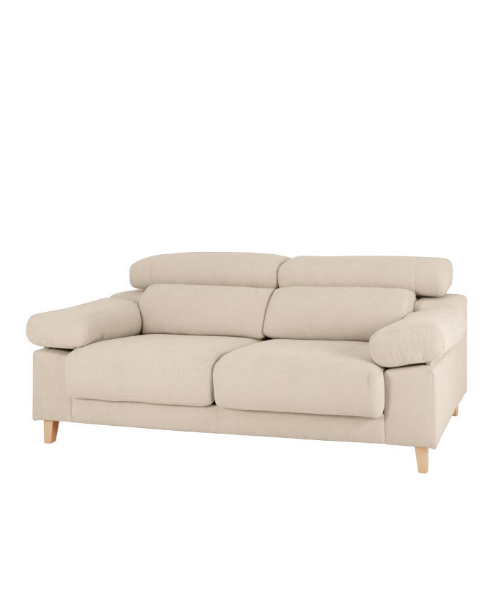 Deco wood Sofá de 3 plazas color beige de 195cm