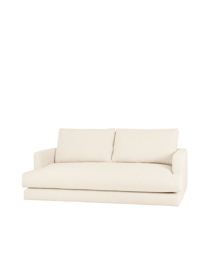 Deco wood Sofá recto tono blanco roto de 215cm