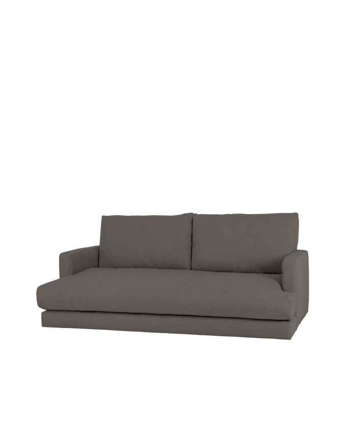 Deco wood Sofá recto tono gris oscuro de 215cm