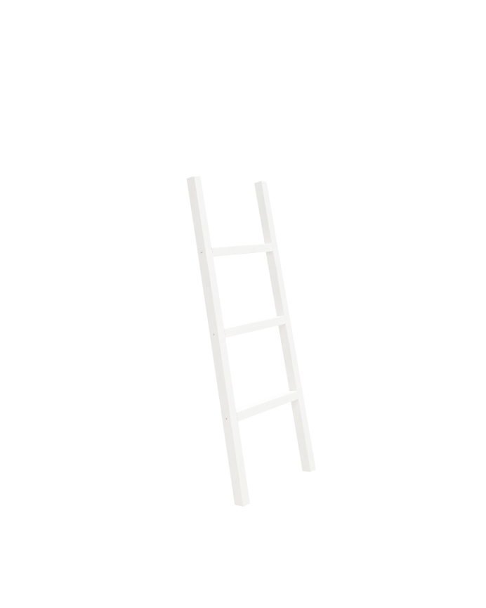 Deco wood Escalera de madera maciza color blanco de 41x118x3 5cm