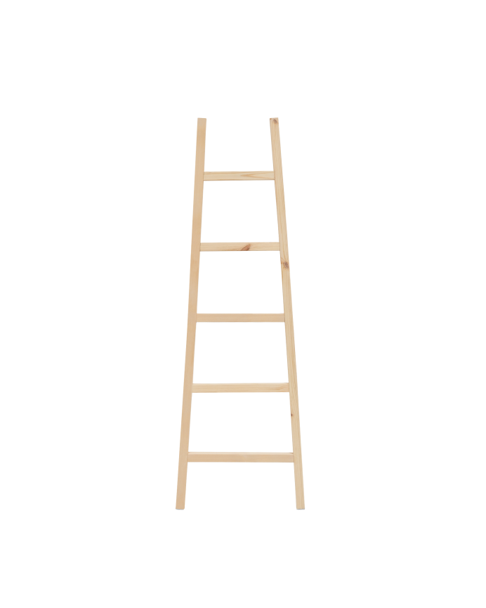 Deco wood Escalera de madera maciza en tono natural de 150x50cm