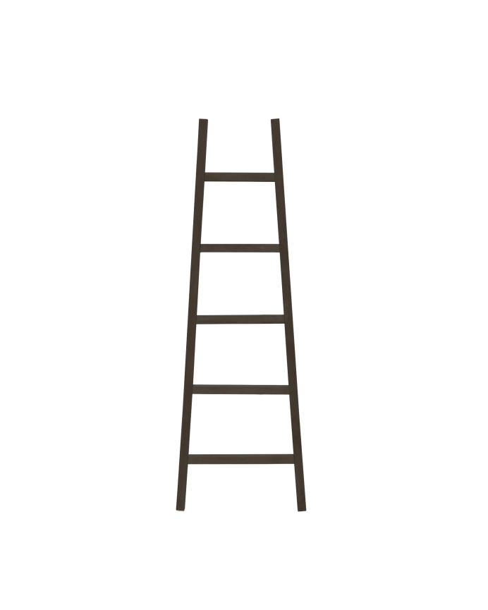 Deco wood Escalera de madera maciza en tono negro de 150x50cm