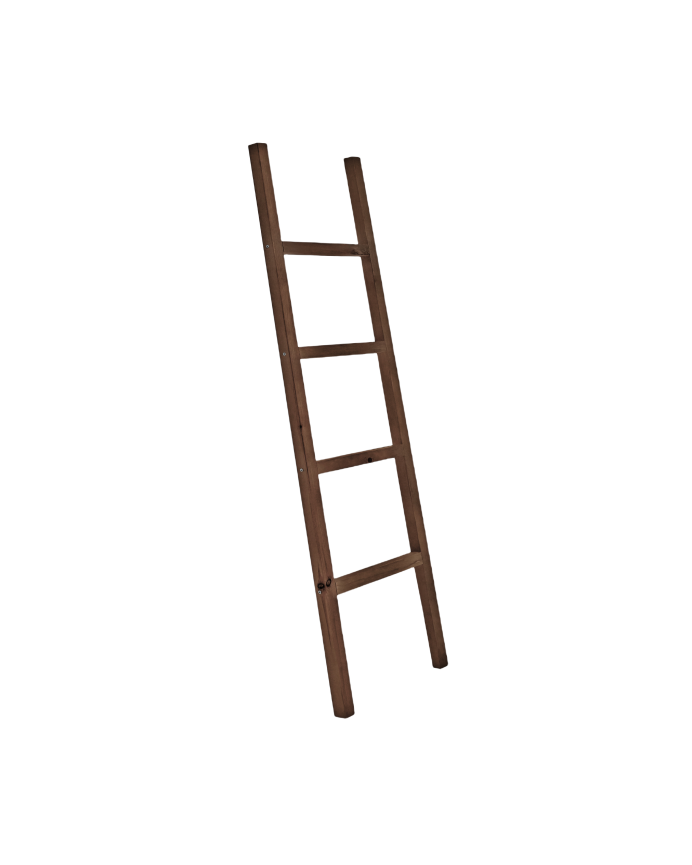 Deco wood Escalera de madera maciza en tono nogal de 150x41cm