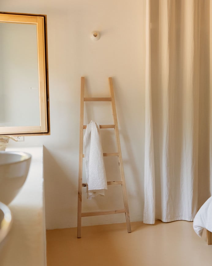 Deco Wood Escalera De Madera Maciza En Tono Roble Oscuro De 150x50cm