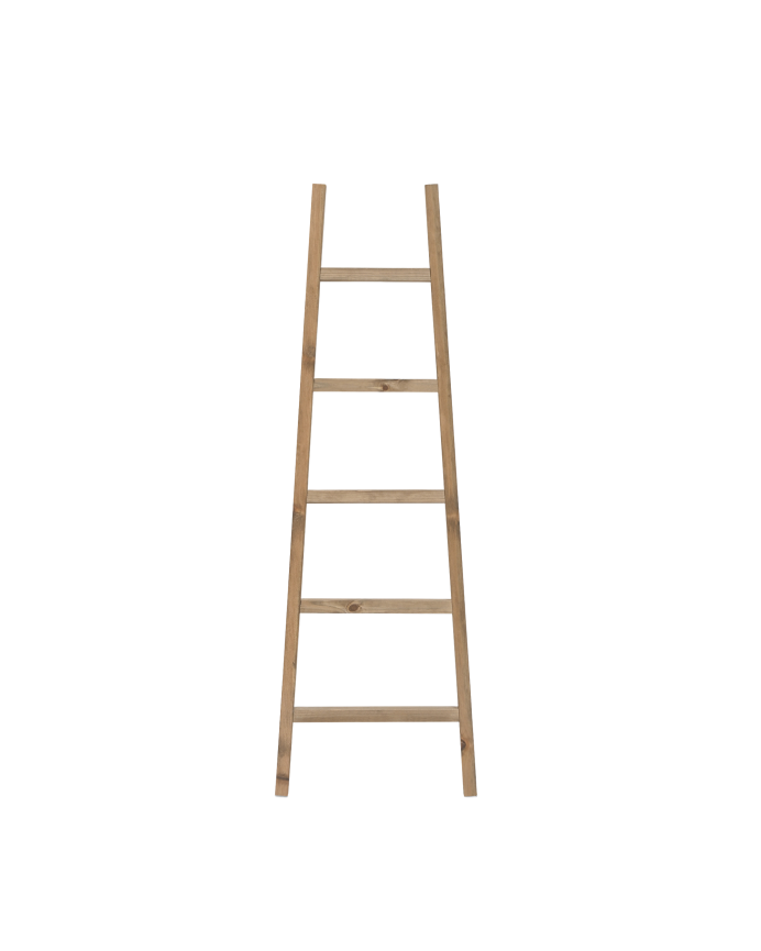 Deco wood Escalera de madera maciza en tono roble oscuro de 150x50cm