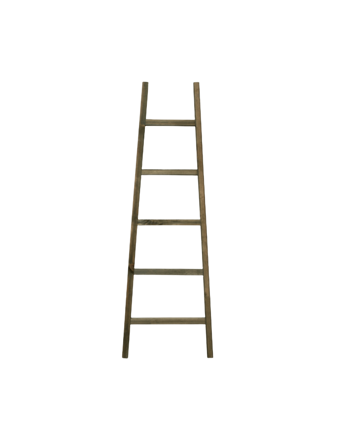 Deco wood Escalera de madera maciza en tono verde de 150x50cm