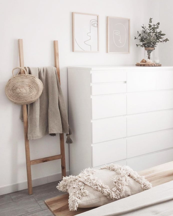 Deco Wood Escalera De Madera Maciza Tono Roble Oscuro De 150x41cm