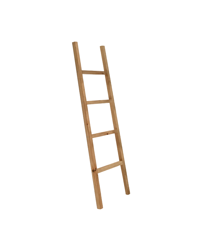 Deco wood Escalera de madera maciza tono roble oscuro de 150x41cm