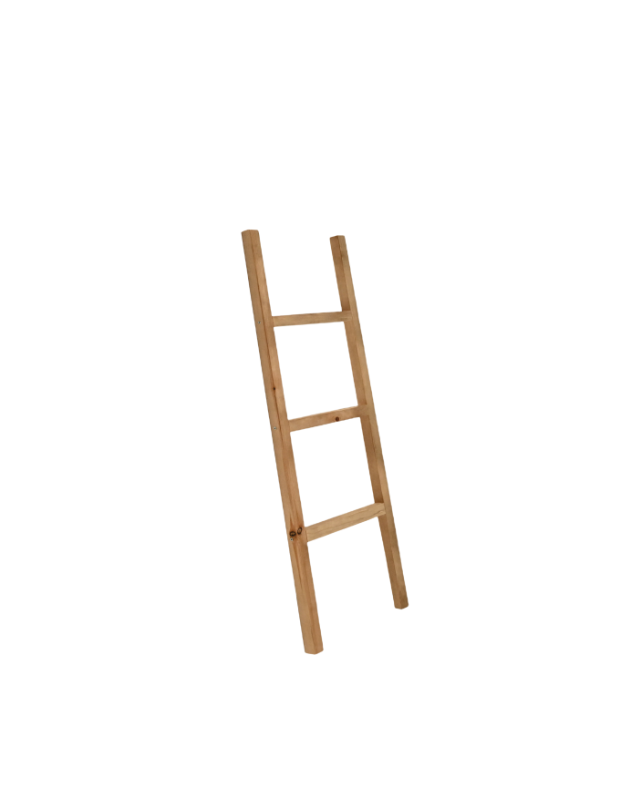 Deco wood Escalera de madera maciza tono roble oscuro de 41x118cm