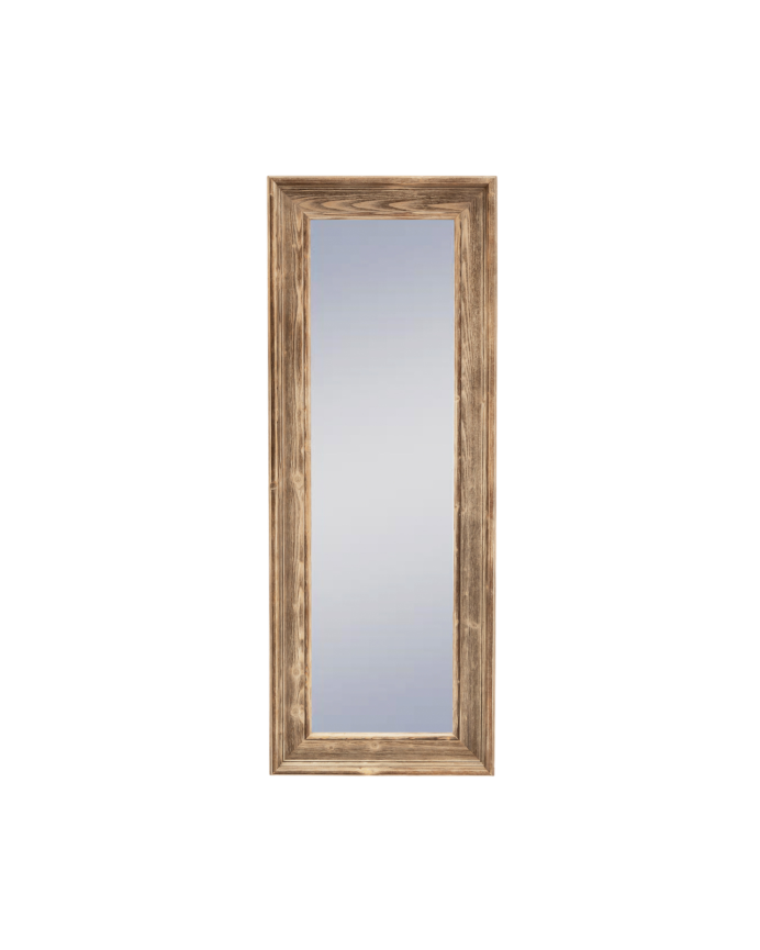 Deco wood Espejo de madera maciza en forma rectangular acabado en nogal de 72x92cm