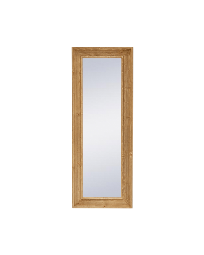 Deco wood Espejo de madera maciza en forma rectangular acabado en roble oscuro de 72x92cm